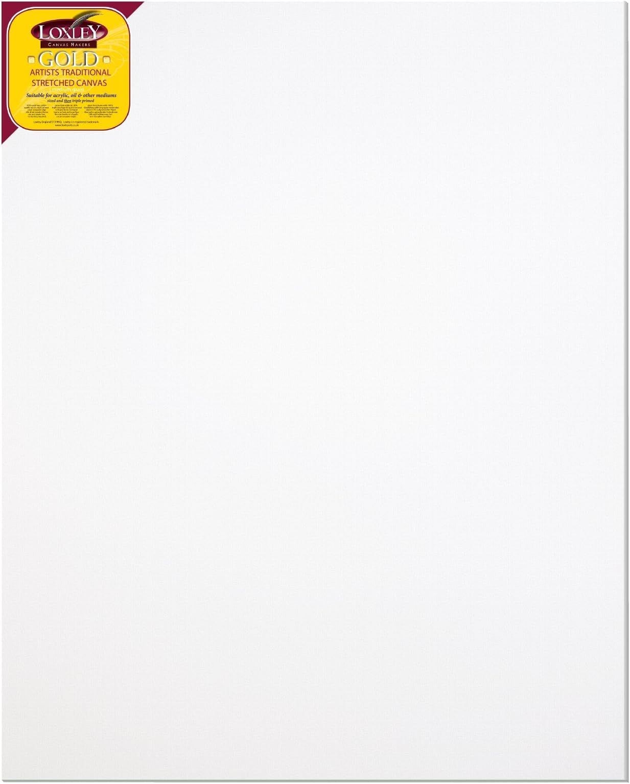 Loxley Gold 60 x 48-inch 152 x 122 cm 18 mm Traditional Depth Stretched Artist Canvas Primed