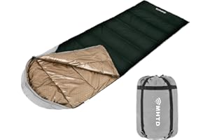 MHTD 14°F ~ 46°F SGS Certified Cotton Canvas Sleeping Bag, Heavy Duty All Season Waterproof, with Premium YKK Zipper, Portabl