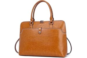 CLUCI Leather Briefcase for Women 15.6 Inch Laptop Business Vintage Slim Ladies Shoulder Bag