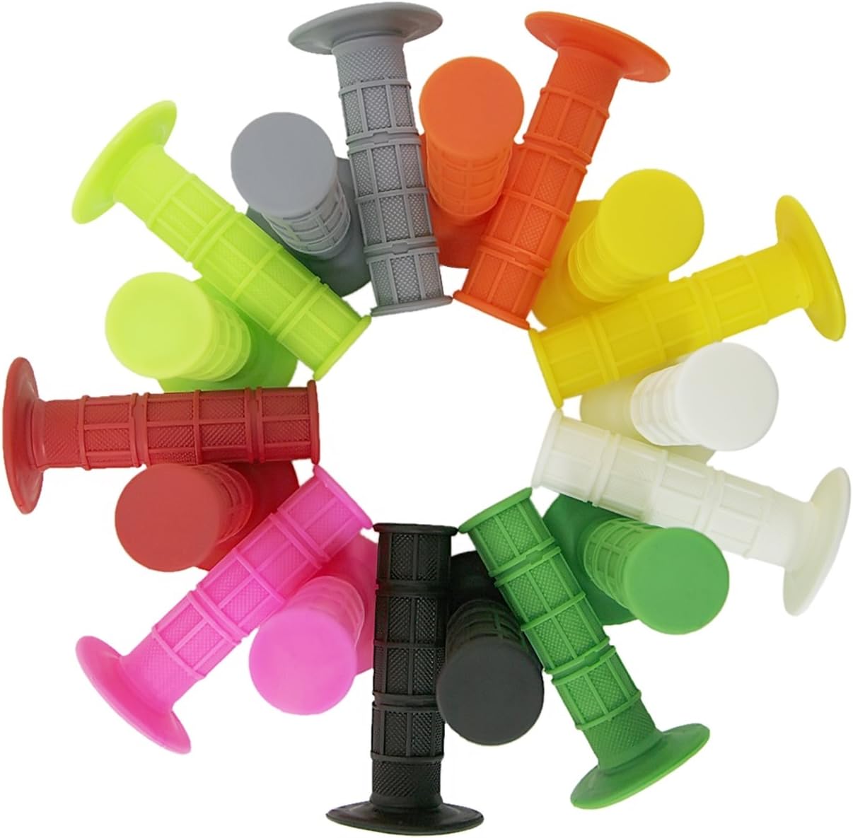 7/8" Practical Motorcycle Hand Grips Dirt Bike Motocross Gel Handlebar 2Pc- Light Green
