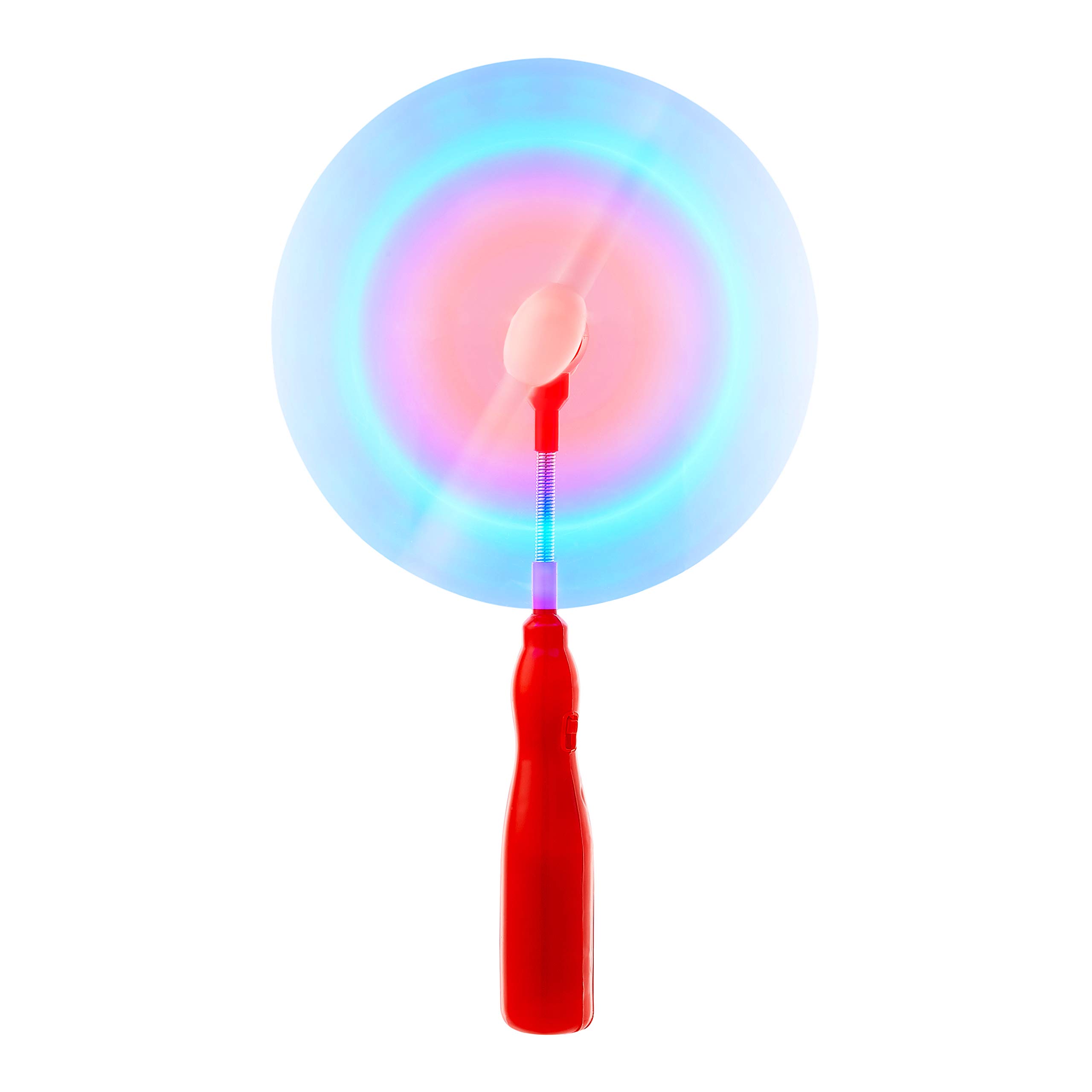 Pack of 1 Red LED Swivel Fan Wand LED Windmill Spinners Light Up Flashing Spinning Swivel Fan Light Childrens Windmill Spinning Light Toy Party Gifts Favours Kids Light Up Toys Flexible Neck