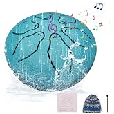 Rain drum for outside, 3 inches 6 Notes Steel Tongue Musical Instrument Drum Rain Chime for garden instrumental,chakra drum kit with music book(Green)
