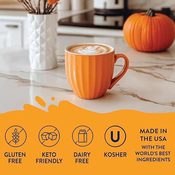 JORDAN’S SKINNY SYRUPS SUGAR FREE COFFEE SYRUP, PUMPKIN SPICE FLAVOR DRINK MIX, ZERO CALORIE FLAVORING FOR CHAI LATTE, PROTEIN SHAKE, FOOD & MORE, GLUTEN FREE, KETO FRIENDLY, 25.4 FL OZ, 1 PACK