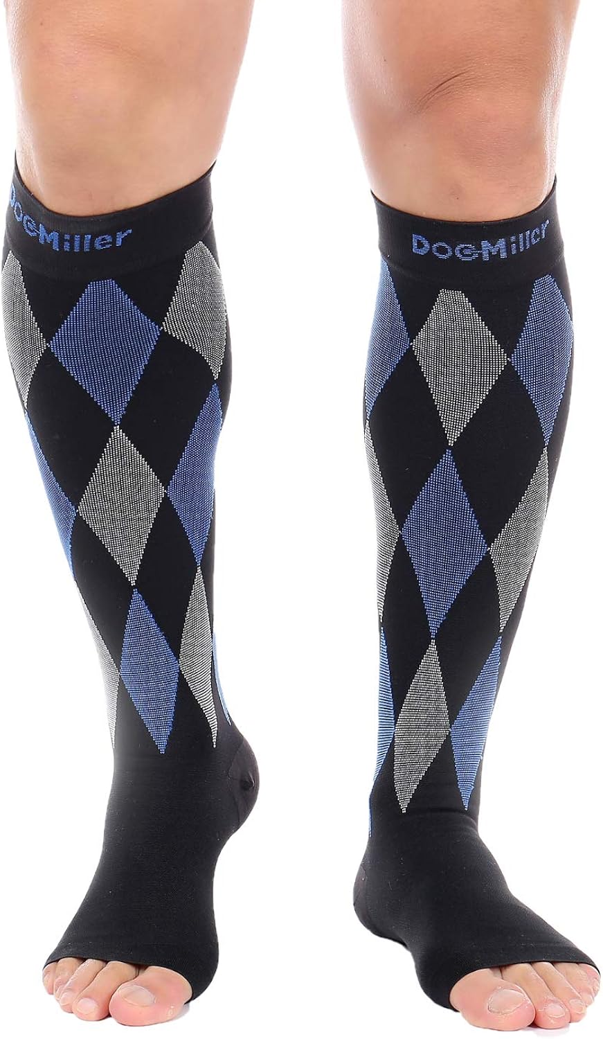 Doc Miller Open Toe Compression Socks 1 Pair 3040 mmHg (2P