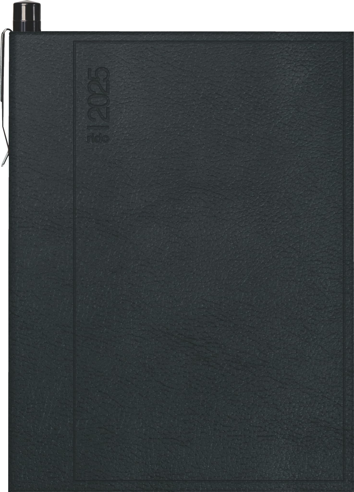 rido/idé Pocket Diary Model Partner/Industrie I (2025), 2 Pages = 1 Week, A7, 224 Pages, Plastic Cover Skivertex, Black