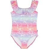 Nautica Girls One-Piece Swimsuit with UPF 50+ Sun Protection, Quick Drying Bathing Suit