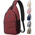 Pritent Crossbody Bags for Women Men Trendy Sling Bag Bakpack Casual Chest Bag with Convertible Shoulder Strap
