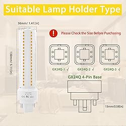 Lustaled LED Gx24q 4-Pin Base Light Bulb, 12W Gx24