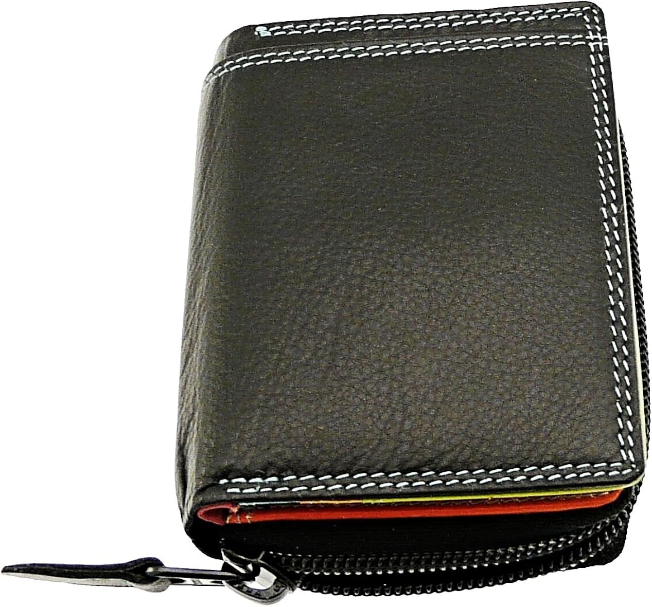 Ladies Small Super Soft Real Leather Credit Card Holder/Wallet Zip Up