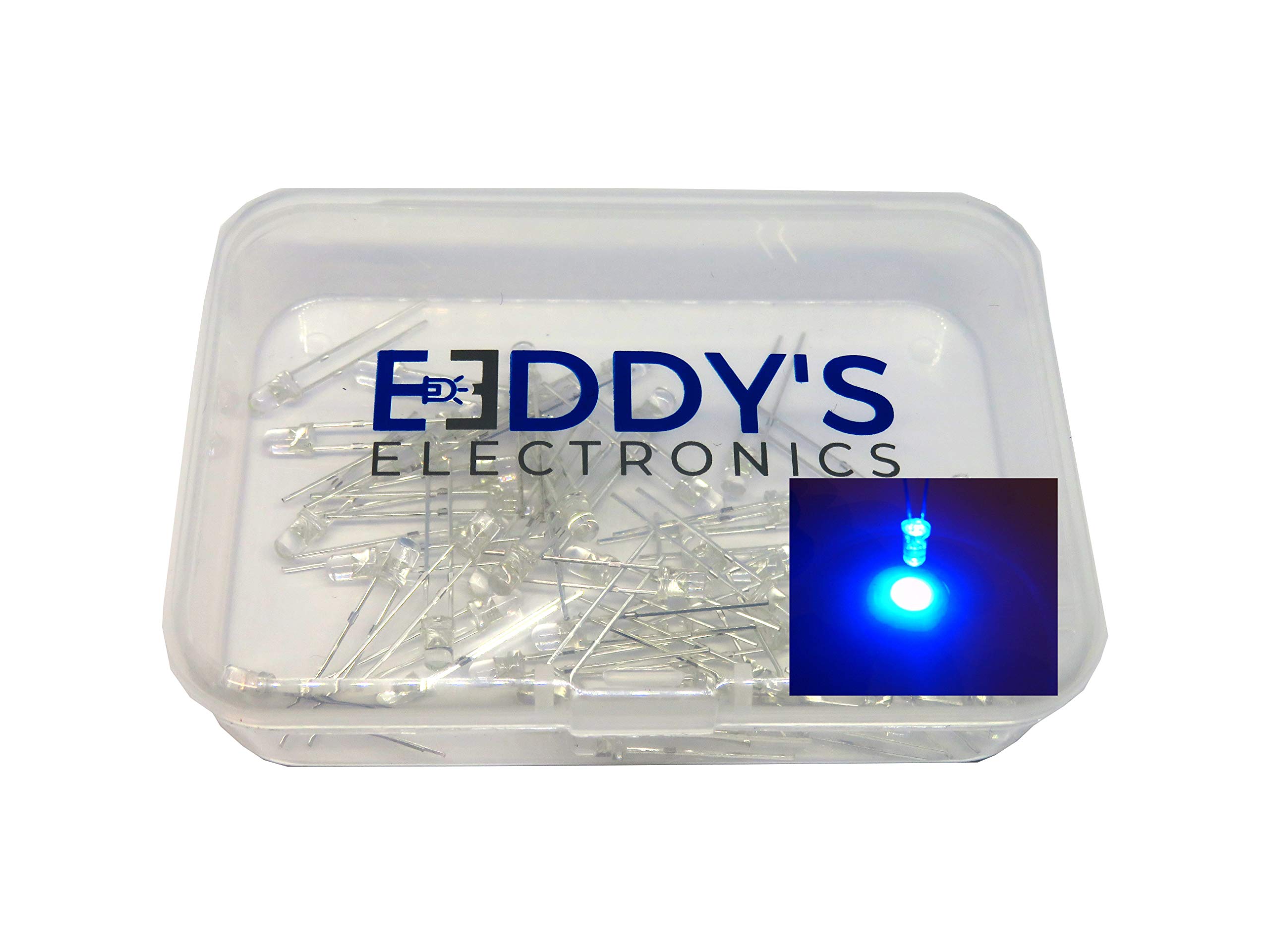 3v Clear Ultra Bright 3mm 5mm Round Water Clear LEDs Light Emitting Diode (Blue, 3mm - 100 Pieces)