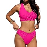 ANRABESS Womens Bikini Sets Two Piece Swimsuits High Waisted Halter Twist Front Bathing Suit 2026 Summer Beach Swimwear
