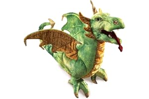 Folkmanis Wyvern Dragon Hand Puppet, Green, White