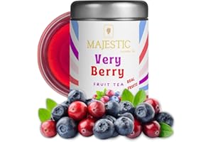 Majestic Tea_ Very Berry | Fruit Tea | Summer Refresher | Premium Loose Fruit Tea | Sugar Free| Natural Ingredients| Tasty Ei