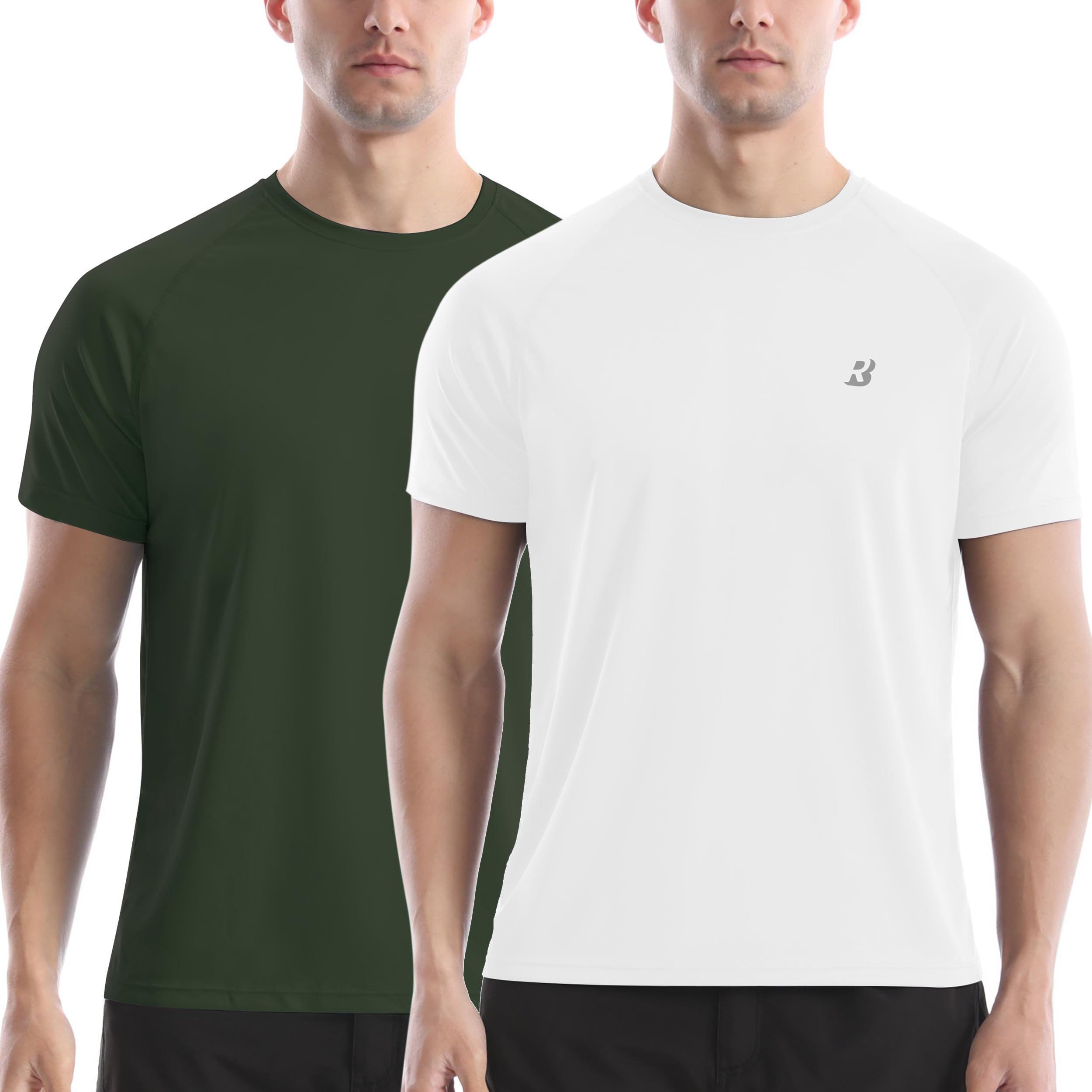 Photo 1 of Roadbox Men's Rash Guard Short Sleeve, UPF 50+ UV Sun Protection Swim Shirts, Quick Dry Lightweight Water Surf Beach T-Shirt