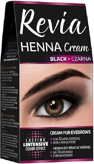 Revia Henna Delineatore In Crema Per Ciglia E Sopracciglia Colore Nero E Marrone Kit Da 10 Applicazioni Versione Inglese Amazon It Bellezza