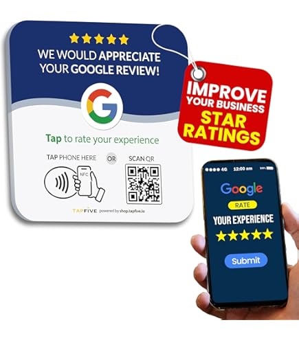 Reusable Review Tap Sticker For Google Reviews - 2-Stickers Pack - View #9