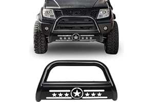 AISHAN Bull Bar Pickup Truck 3" Brush Grille Guard with Removable Skid Plate Front Bumper, Compatible with Nissan Frontier 2005-2021/ Pathfinder 2005-2007/ Xterra 2005-2015, Black