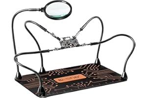 KOONE Helping Hands Soldering Station, Soldering Kit, Magnetic Third Hand Soldering Tool 4 Flexible Arms Helping Hands for Electronic Repair Soldering Jewelry Crafts Welding