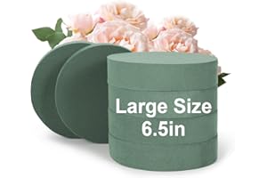 GARMEINEA Round Floral Foam Blocks 6Pcs for Fresh and Artificial Flowers, Flower Foam for Flower Arrangements DIY& Florist Supplies, Wedding, Birthdays and Garden Decorations 6.5"×1.6"