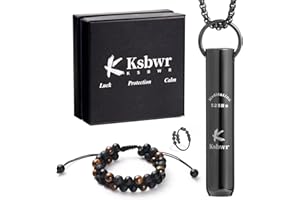 KSBWR 528Hz Meditation Breathing Necklace - Love Frequency Anxiety Stress Relief, Paired with Obsidian & Decompression Ring ,Mindful Meditation, Breathwork, Relaxing, Calm and Stress Reduction Anti-Anxiety Solution for Adults