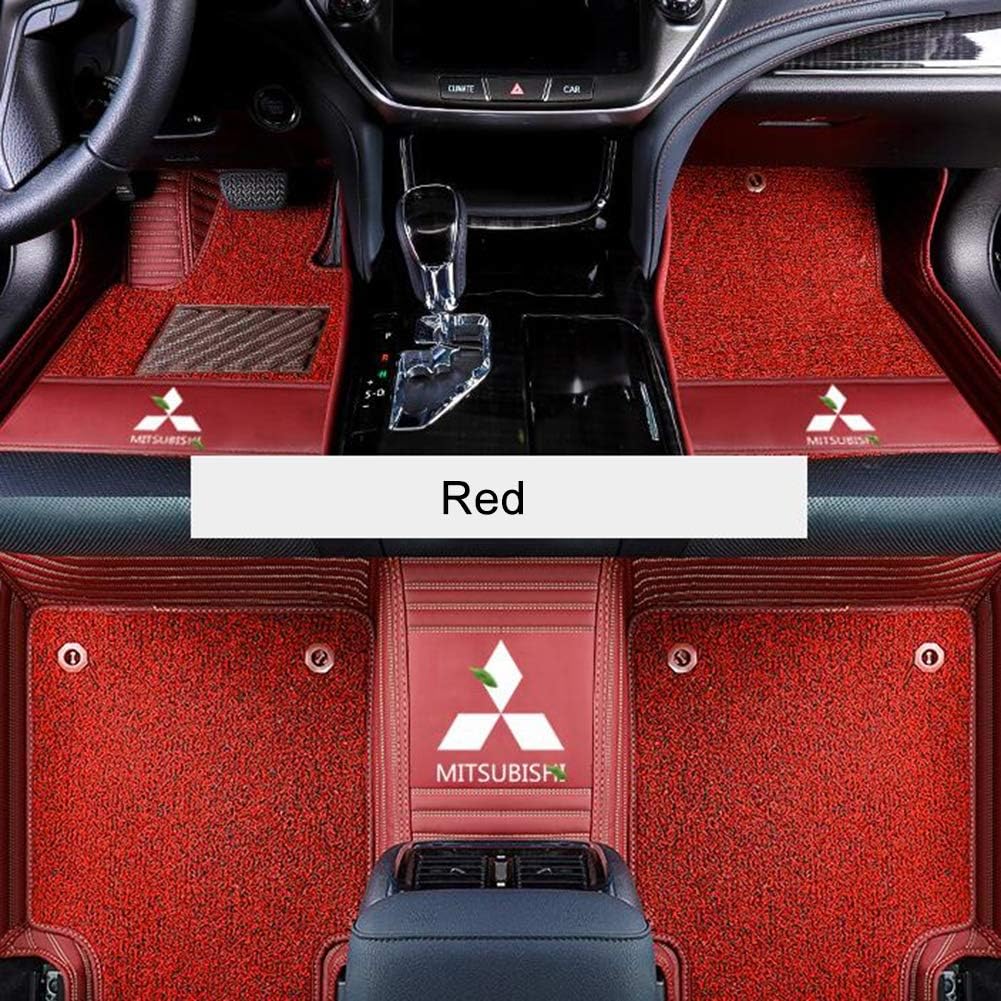LCHENX-Tailored Carpet Car Mats for Mitsubishi Outland/Pajero/Grandis - 3 Piece Set with 5 Clips