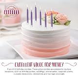 Anniversary House Purple Glitter Birthday Candles Set of 12 with Holders 7.5cm view 2