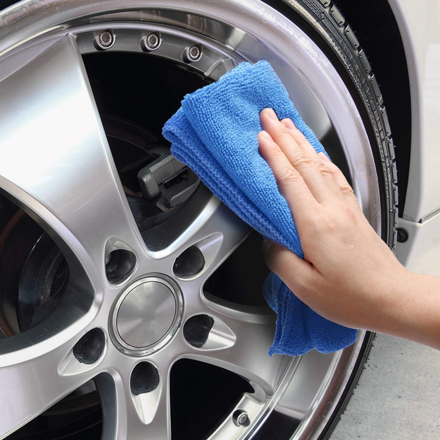 HOUSE DAY Microfiber Car Wash Mitt Scratch Free Auto Deatailing with Microfiber Cleaning Cloth: Automotive