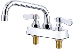 iVIGA Utility Laundry Sink Faucet,Laundry Room Faucets for Utility Sink 4 inch Center,8" Swivel Spout Laundry Tub Faucet with Hose Thread,Brass Construction Chrome Polished, for Bar Garden,Garage,RV