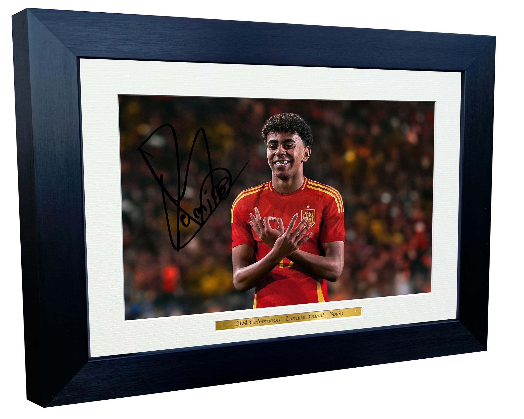12x8 A4 Signed Lamine Yamal Spain 304 Celebration Autographed Autograph Signed Signature Photograph Photo Picture Frame Football Soccer Poster Barcelona Gift 2