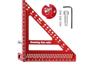 Aiwons 8.5 inch 3D Multi-Angle Measuring Ruler -Large Precision Woodworking 3D Square Protractor 15-90 Degree and Miter Trian