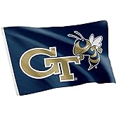 Desert Cactus Georgia Tech GT Flag - 3 x 5 Feet Yellow Jackets Banner, Indoor/Outdoor Durable Fabric, 100% Polyester Design (Style X)