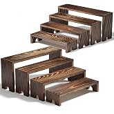 2 Set Wooden Tiered Risers Display Stands for Vendor Events,Stackable Wood Cupcake Display Stand,Farmhouse Decor Wood Dessert Table Display Set,Vendor Booth Display Items,Food Display Risers for Party