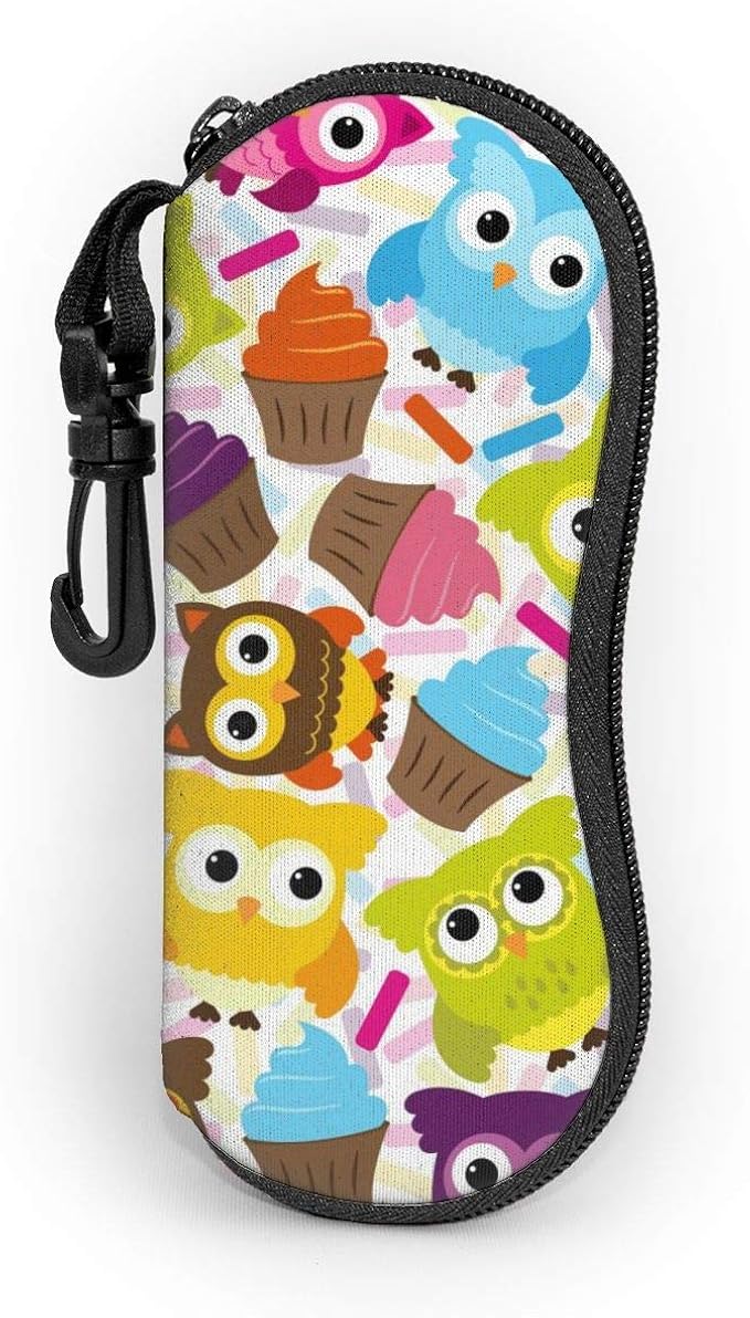 Funda para gafas de sol de neopreno con cremallera y diseño de peces