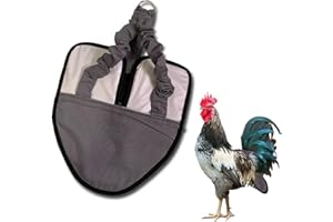 Hen Holster Bird Diaper, Wrap Around - for Hens, Roosters, Ducks, Geese, Leak-Proof Design, Comfortable Fleece Strap Bird Harness with Sewn-in Liner, Secure Hook and Loop Closure - S/M, Gray