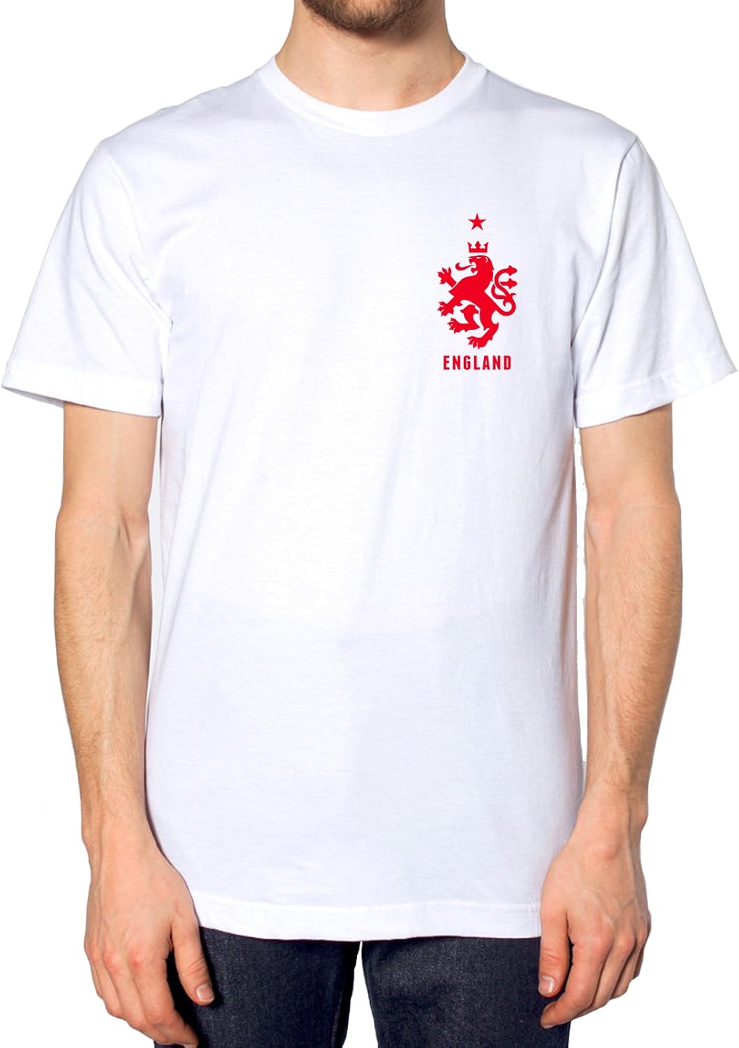 Retro England Football T Shirt Top World Cup 2018 Fan Men Women Kid