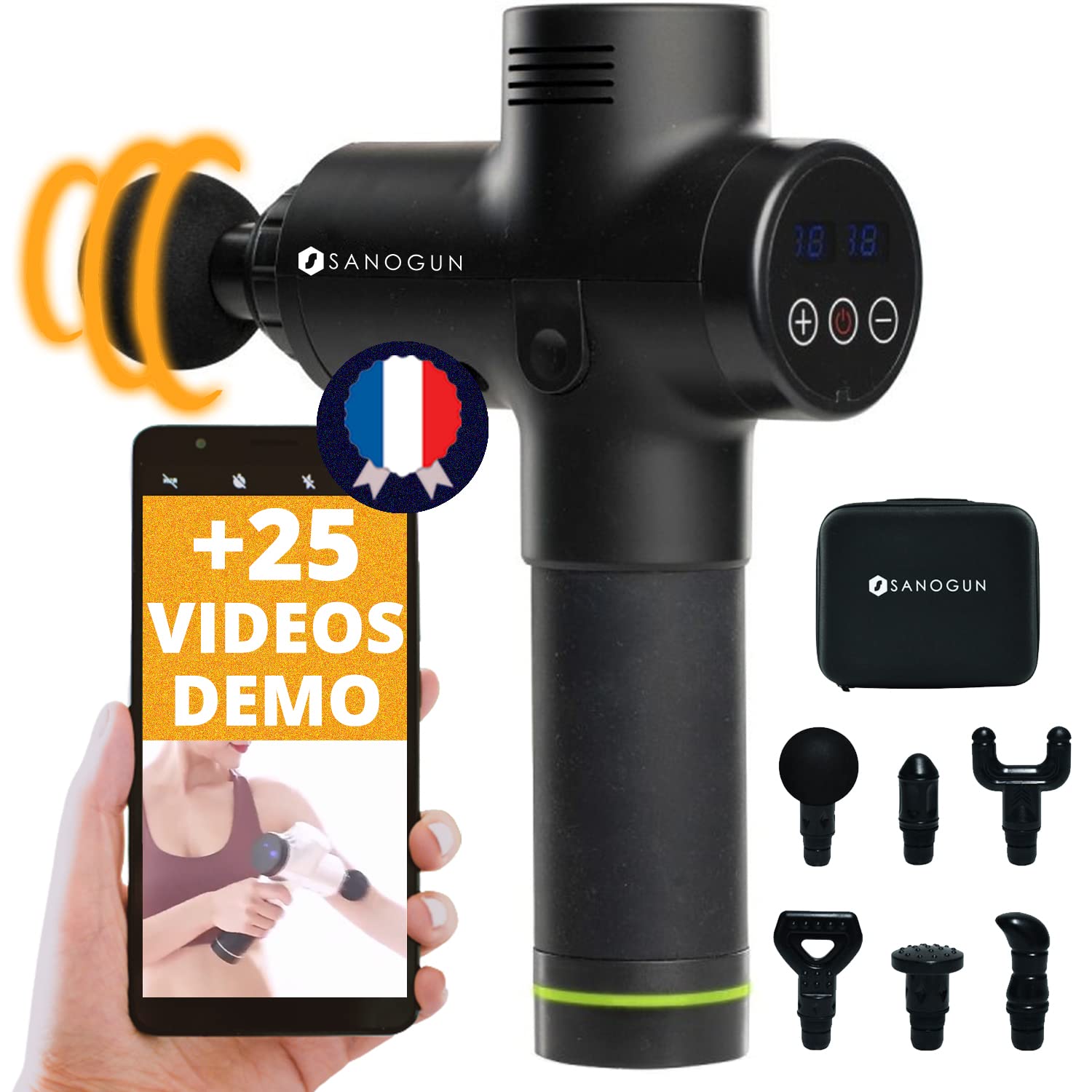 Muscle Massage Gun | French Graduation | Relaxation Device | Back, Legs, Feet, Neck, Neck | Sport: Blood Circulation Stimulator | Massage Gun | Gift Idea