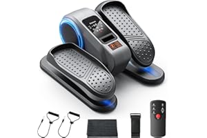 Gonex Under Desk Elliptical Exercise Machine for Seniors, Electric Ellipse Leg Exerciser with Remote, 16 Adjustable Speeds, Manual & 12 Auto Modes, Leg Exerciser While Sitting, Seated Pedal Exerciser