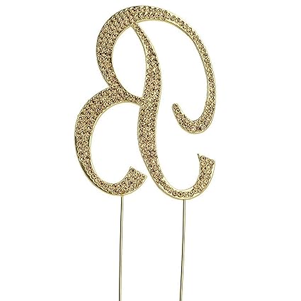 Amazon Com Mikash 4 5 Tall Rhinestone Cake Topper Wedding Party