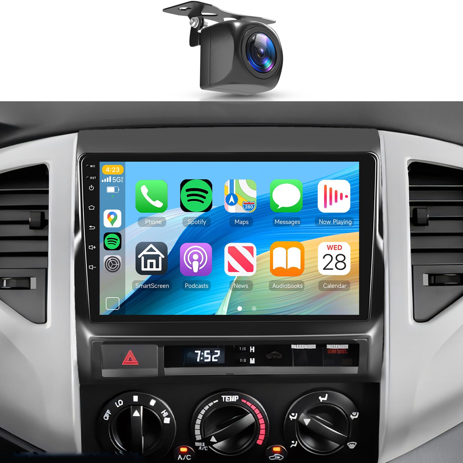 Photo 1 of 2G+64G Car Stereo for Toyota Tacoma 2005-2013 Car Radio Wireless Carplay/Android Auto,Android Stereo 9Inch Touch Screen GPS Navi WiFi Bluetooth FM/RDS Mirror Link SWC Backup Camera for Tacoma Radio