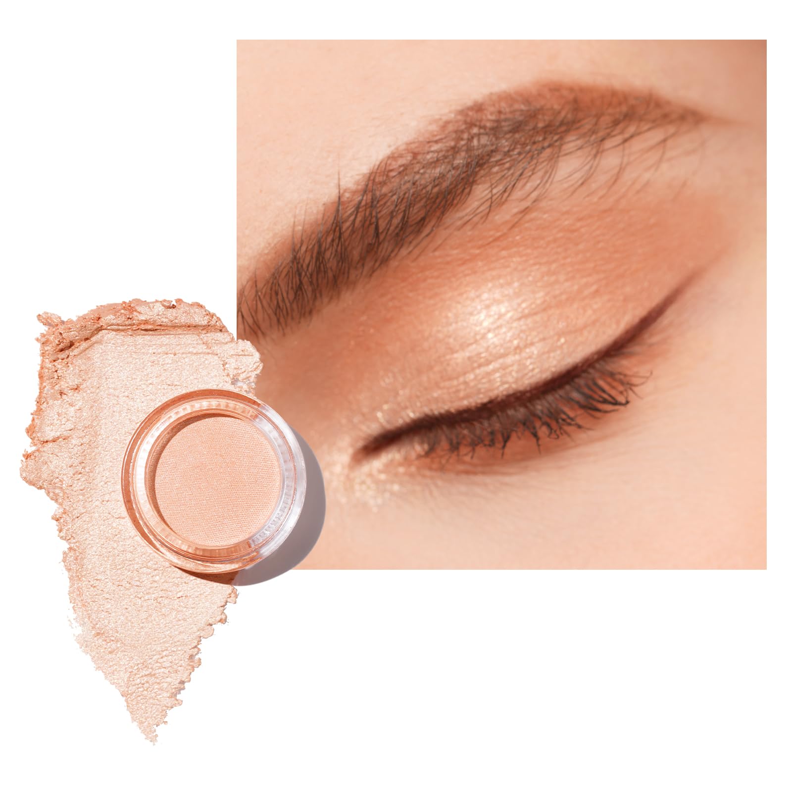 OULAC Cream Eyeshadow, Glitter Peach Eyeshadow, Holds Makeup For 12 Hours +, Waterproof and Sweatproof, Crease Resistant, Vegan | 06g, Flamingo (07) — image 1
