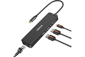 MOKiN USB C to Ethernet Adapter for Laptop, 10Gbps USB C Hub with Ethernet RJ45 Gigabit Port, Highspeed Network Adapter with 2X USB 3.1&1X USB C 3.1 Ports for MacBook Pro/Air, Dell, HP, Lenovo