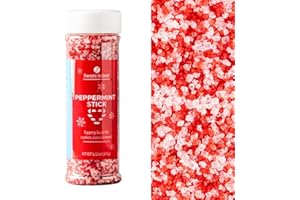 Sweets Indeed Peppermint Sugar Topping – 5.11 oz Holiday Candy Cane Finish | Festive Peppermint Sugar for Cakes, Cookies, Hot Cocoa & Christmas Desserts