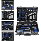 Prostormer 259-Piece General Household and Mechanic's Tool Set | Complete ToolKit with Heavy Duty Aluminium Tool Box for Home/ Car/ RV/ Garage