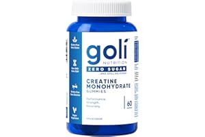 Goli Creatine Monohydrate Gummies | Performance, Strength & Recovery Support | Sugar-Free, Vegan, Plant-Based, Non-GMO, Glute