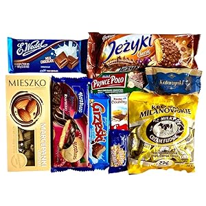 Sweet Oasis Polish Chocolate Gift Box Sweets Candy Snack Assortment Box Wedel Mieszko Marcepan Krowki Milanowskie Prince Polo (01, S)