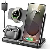 Eddibox 3 in 1 Charging Station for Samsung, Wireless Charger Stand for Galaxy S25 Ultra/S24/S23/Z Fold, Phone and Watch Charger for Samsung Watch Galaxy 8/7/6/5, Galaxy Buds 3/2/Pro