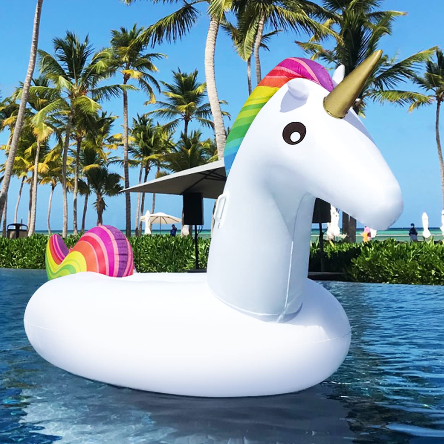 Giant Inflatable Unicorn - Swimming Pool Floating Bed - Water Inflatable Toy - Unicorn Adult & Child Swimming Ring and Water Recreation Chair - Dracarys