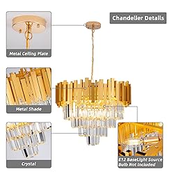 Aixialin Modern Gold Crystal Chandelier 4 Tiers