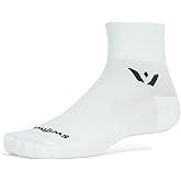Swiftwick- ASPIRE QUARTER CREW Running & Cycling Socks, Lightweight, Compression Fit