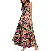 OSTOO Women's 2025 Summer Boho Floral Print Tiered Casual Flowy Long Maxi Dress